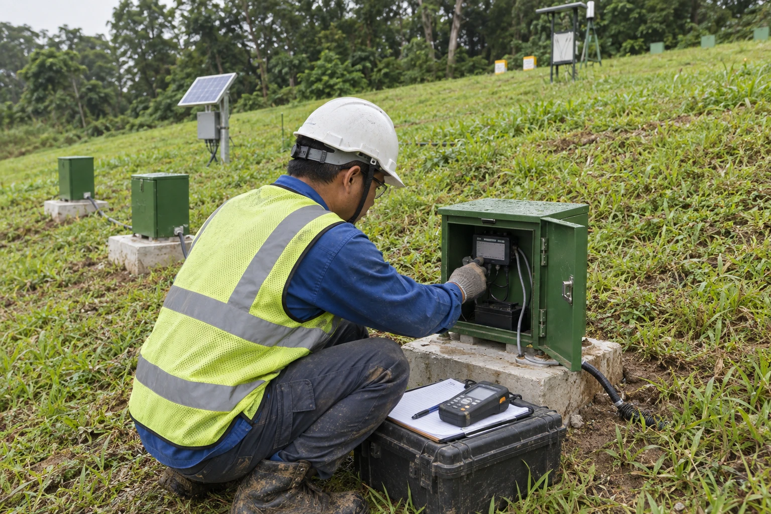 Illustration of site instrumentation in progress
