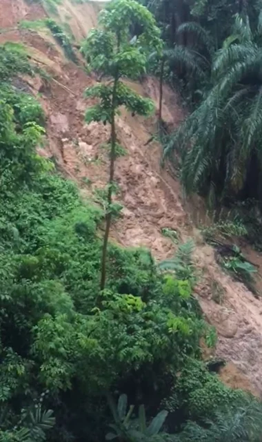 Figure 1: Landslip occurrence near Jalan Minyak and York Hill