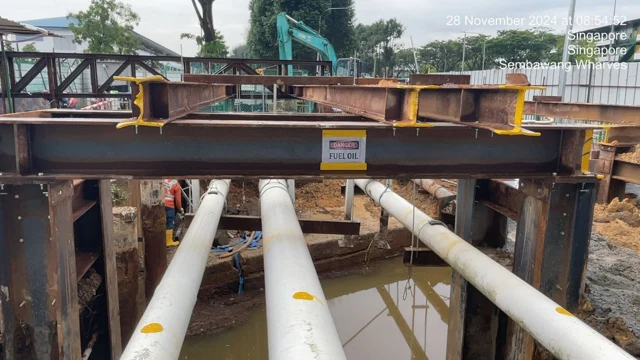 Figure 2: Temporary structure steel support for the live services