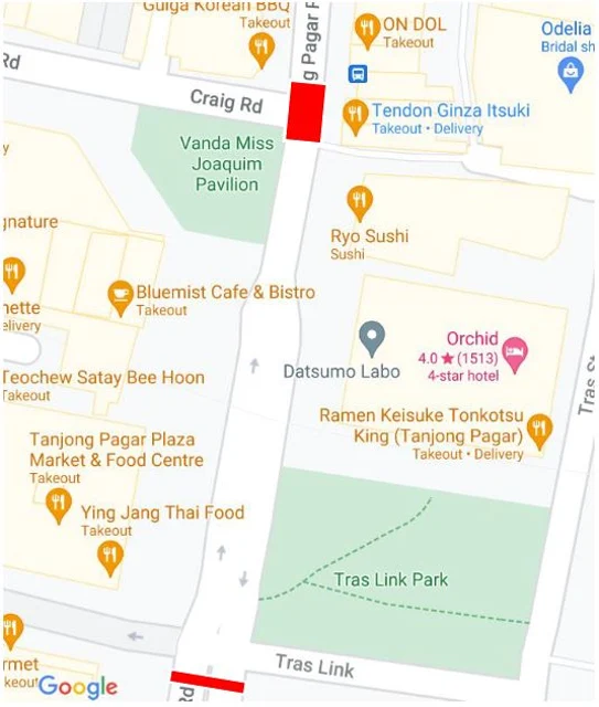 Figure 8: PUB approved areas highlighted in red.