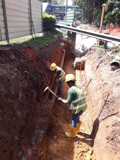 Figure 4: Manual excavation to ensure cables were not damaged