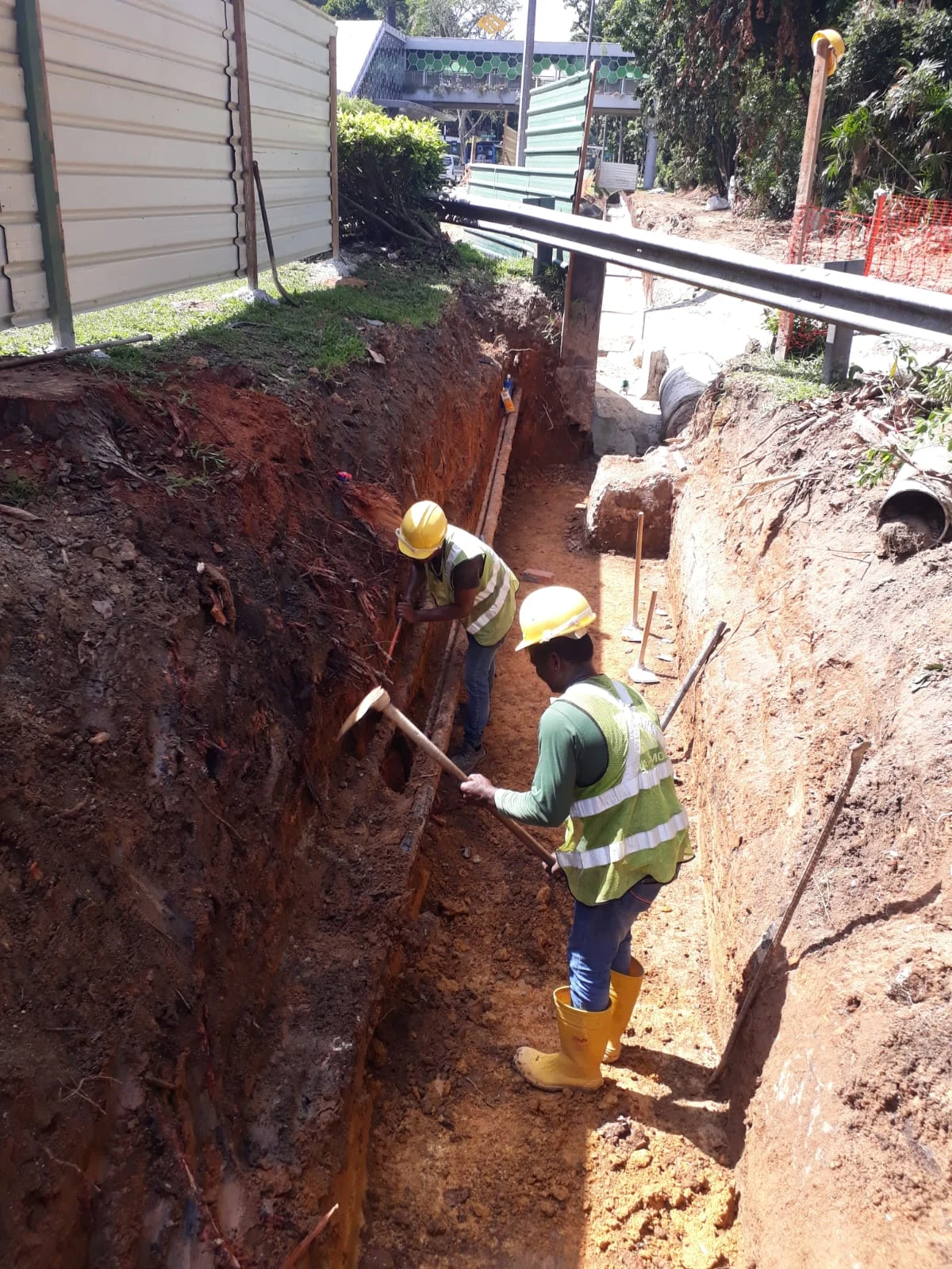 Figure 4: Manual excavation to ensure cables were not damaged
