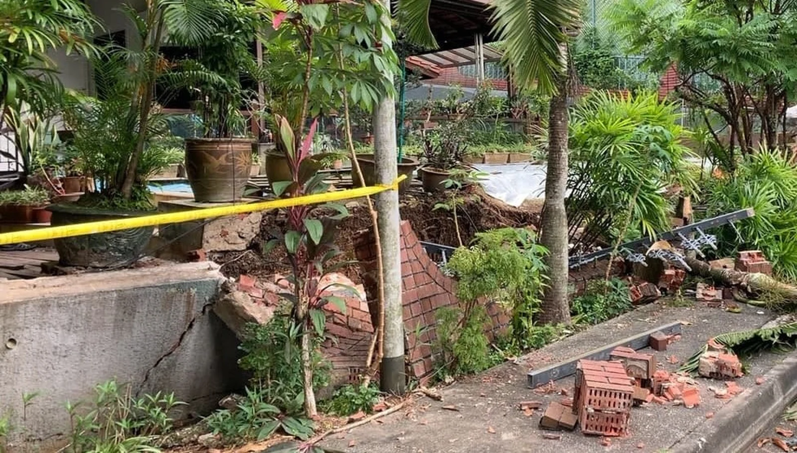 Figure 1: Collapse of Cheng Soon Garden’s retaining wall