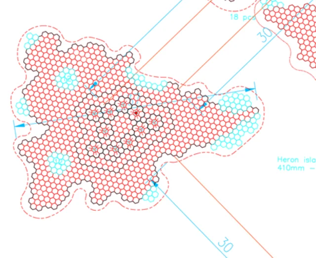 Figure 16: The layout of the nesting structure wetland